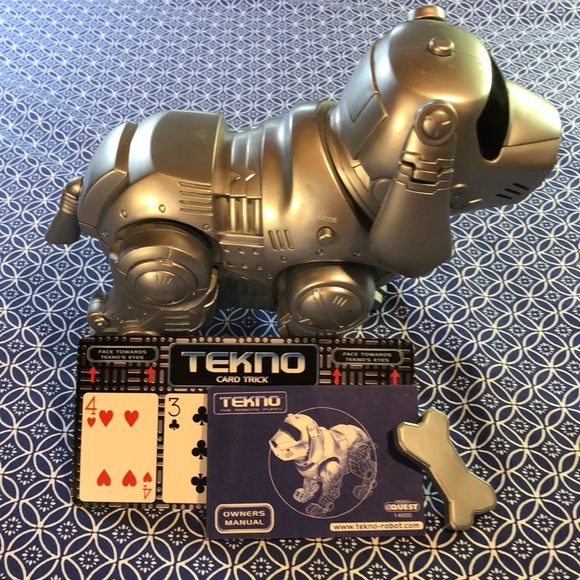 Tekno ToyQuest Toys Tekno Robot Dog Toy Works Fine Manual Bone Card